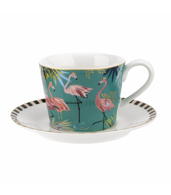 Portmeirion Sara Miller Tahiti Çay fincanı Flamingo